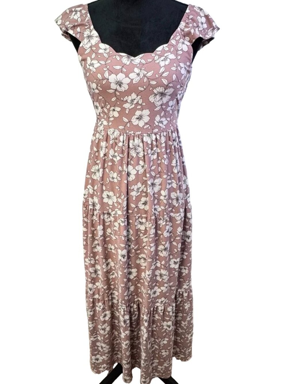 Monteau Los Angeles Floral Maxi Dress M Cottagecore Coquette Pink Romantic